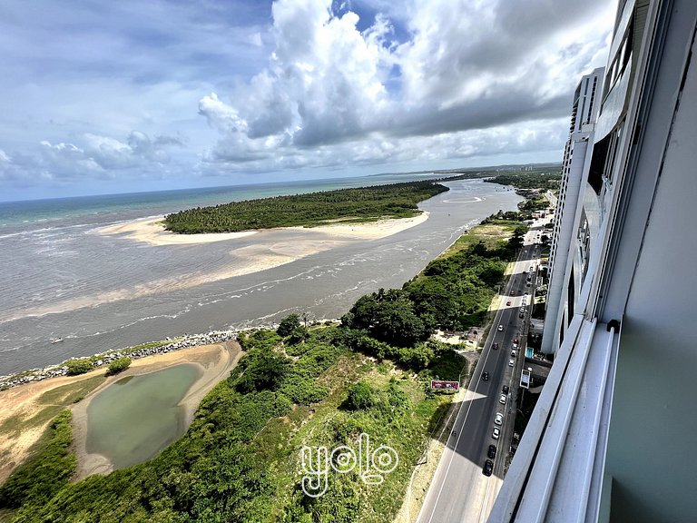Flat vista mar no Marinas da Barra por Yolo #2303