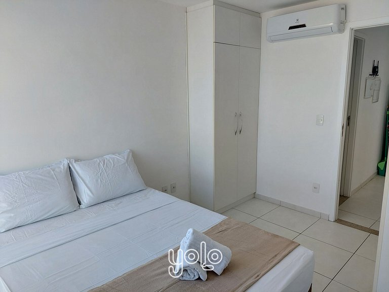 Flat vista mar no Marinas da Barra por Yolo #2303