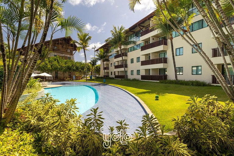 Flat no Marulhos Resort com Vista Piscina #105