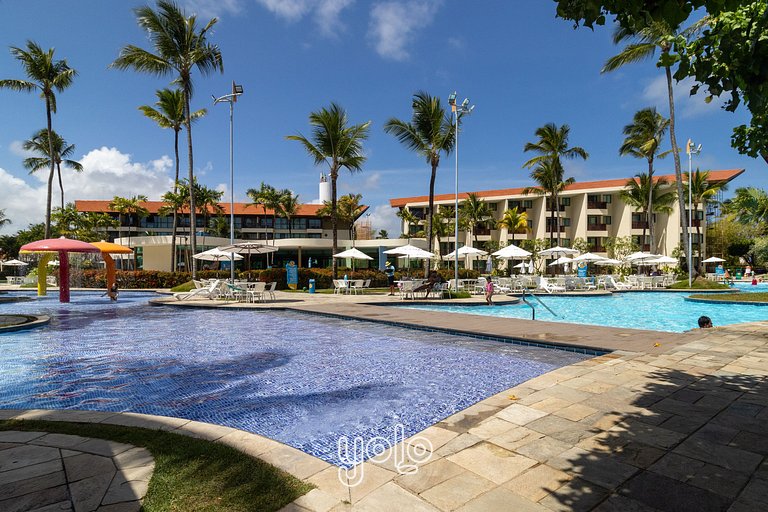 Flat no Marulhos Resort com Vista Piscina #105