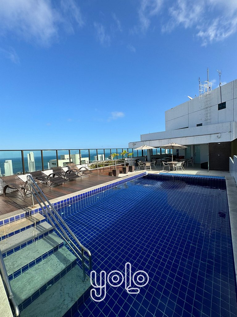 Flat 1 quarto no Beach Class Santa Maria por Yolo