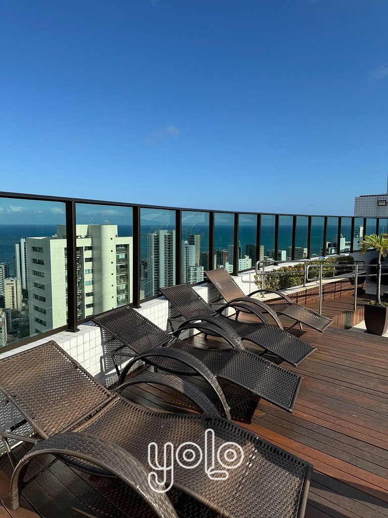 Flat 1 quarto no Beach Class Santa Maria por Yolo