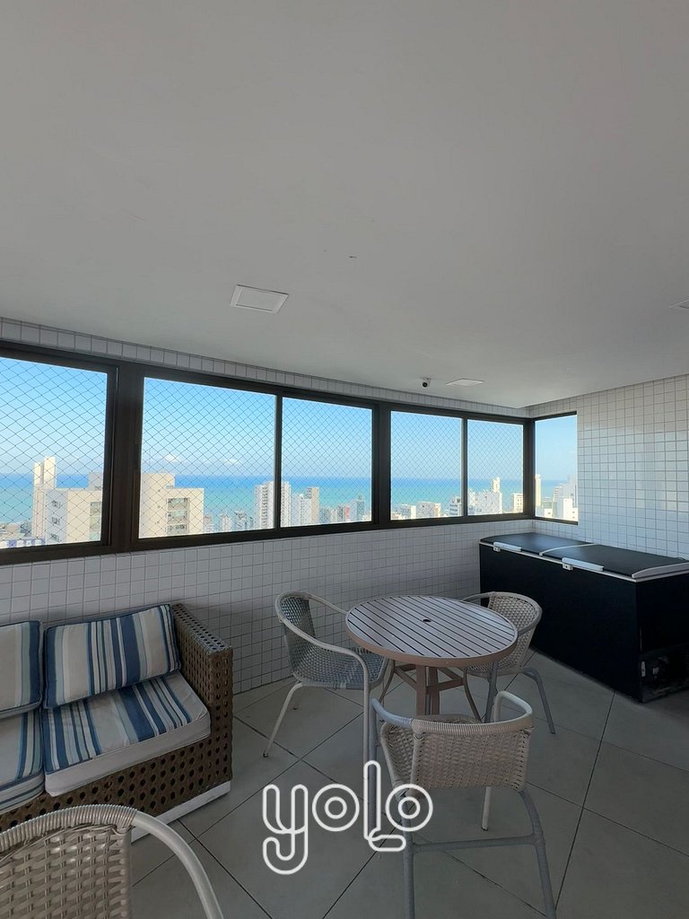 Flat 1 quarto no Beach Class Santa Maria por Yolo