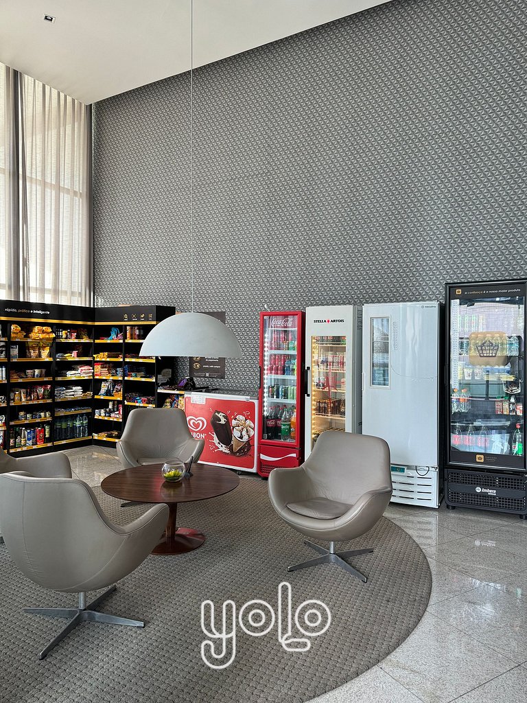 Flat 1 quarto no Beach Class Santa Maria por Yolo