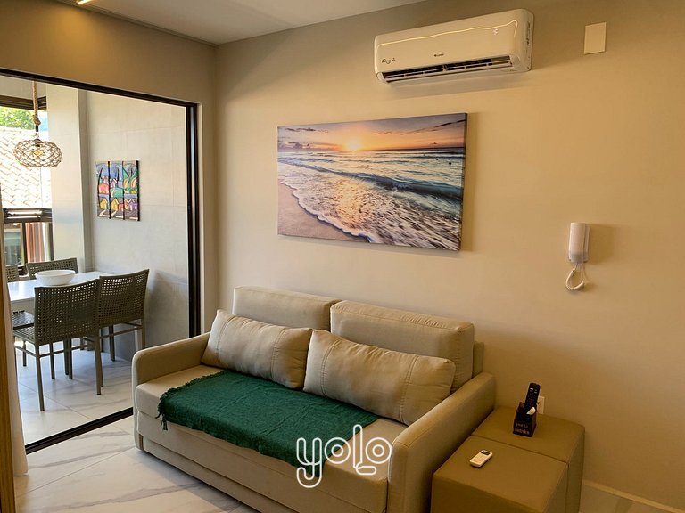 Flat 1 quarto beira-mar em Porto de Galinhas