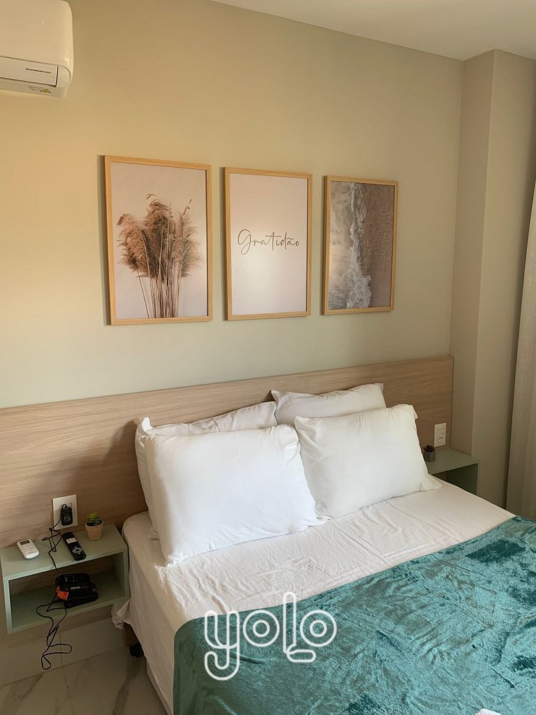 Flat 1 quarto beira-mar em Porto de Galinhas
