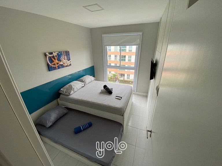 Flat 1 quarto no Muro Alto Condomínio Clube #414