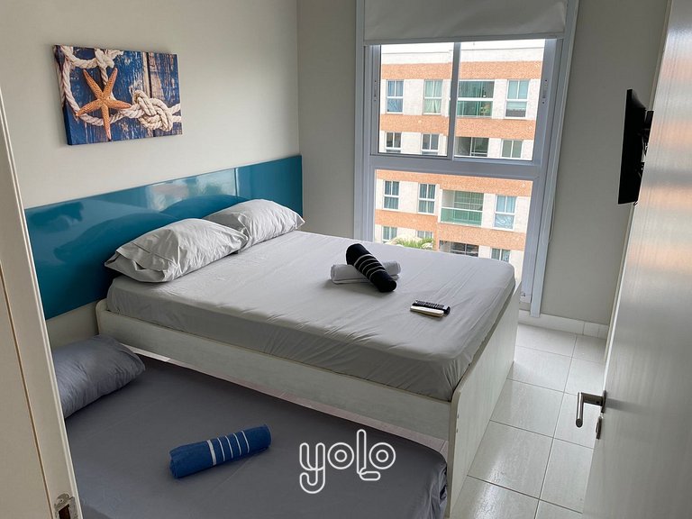 Flat 1 quarto no Muro Alto Condomínio Clube #414