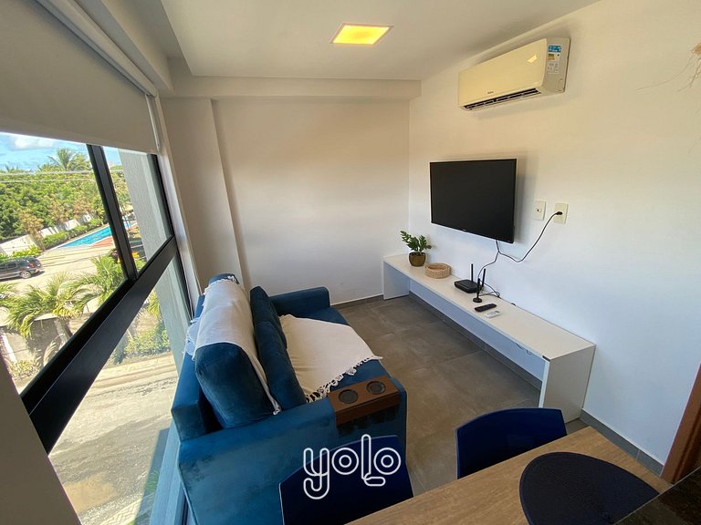 Flat 1 quarto a 450m da praia de Porto de Galinhas