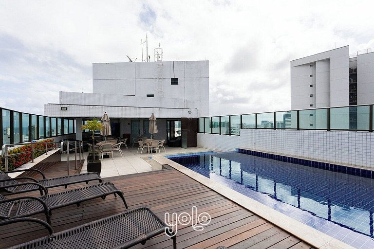 Beach Class Santa Maria - Flat 1 quarto em Boa Viagem por Yo
