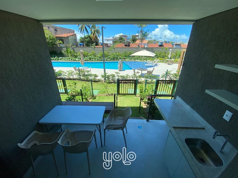 Beach Class Summer - Studio térreo vista piscina