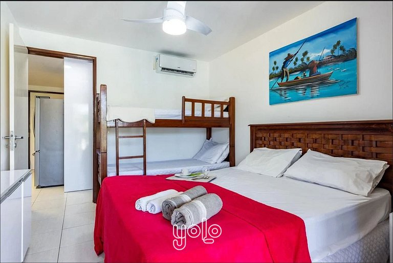 Flat 4 quartos no Nannai com Vista para Piscina