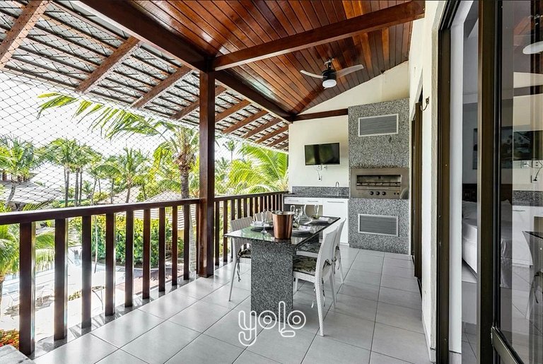 Flat 4 quartos no Nannai com Vista para Piscina