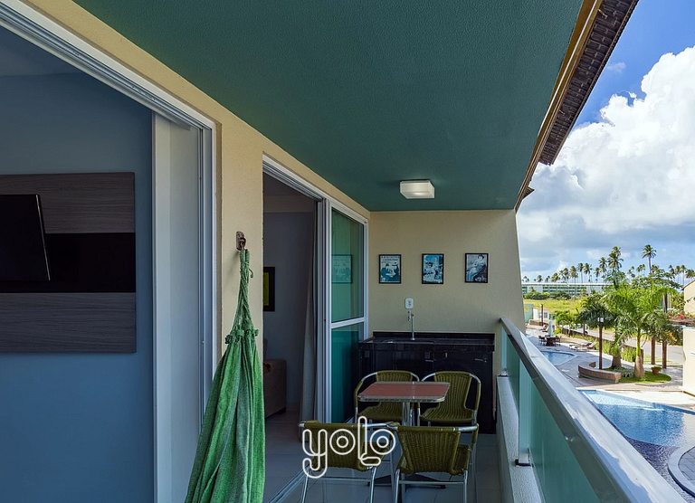 Villas do Atlântico - Flat 2 quartos 100m da Praia