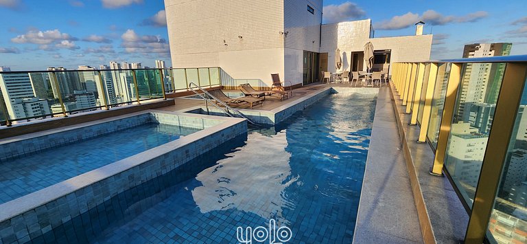 Beach Class Conselheiro - Flat a 100m da praia