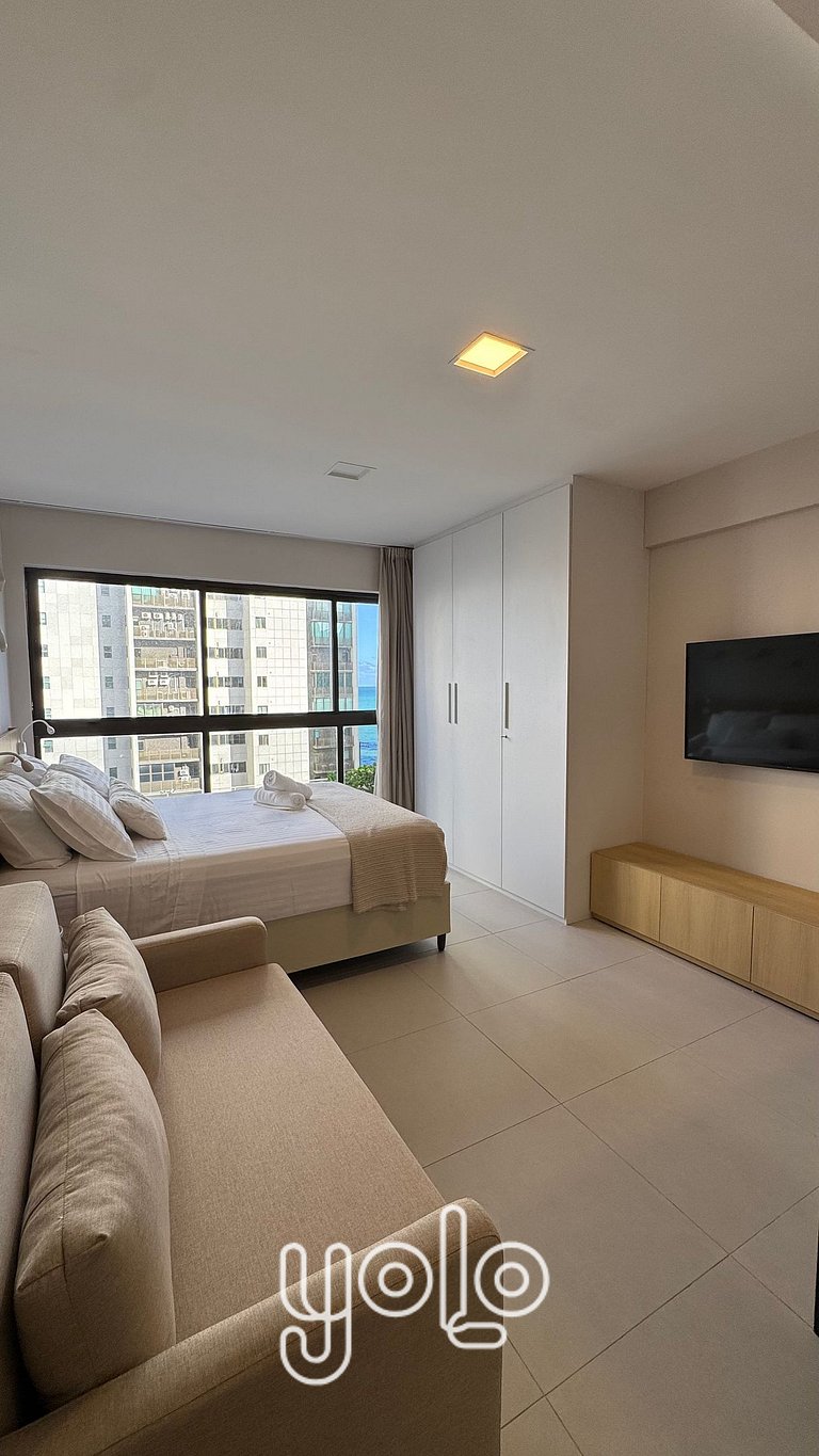 Studio em Boa Viagem: Conforto e vista mar #503