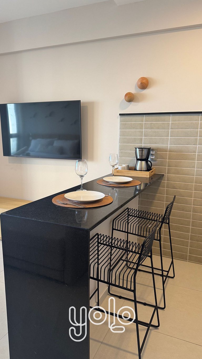 Studio em Boa Viagem: Conforto e vista mar #503