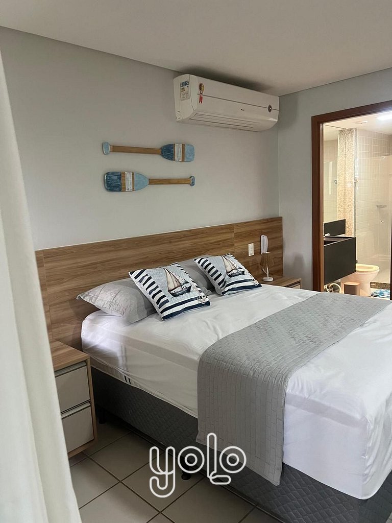 Flat no Marulhos Suítes & Resort com Vista Piscina #105