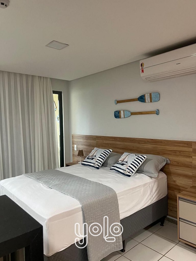 Flat no Marulhos Resort com Vista Piscina #105