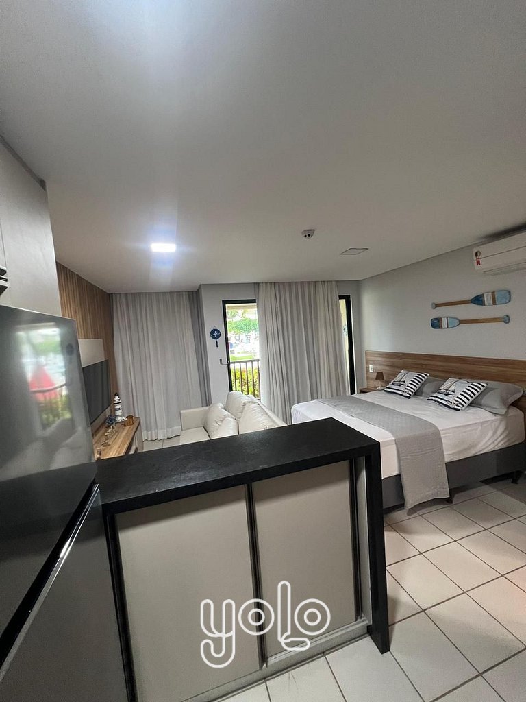 Flat no Marulhos Resort com Vista Piscina #105