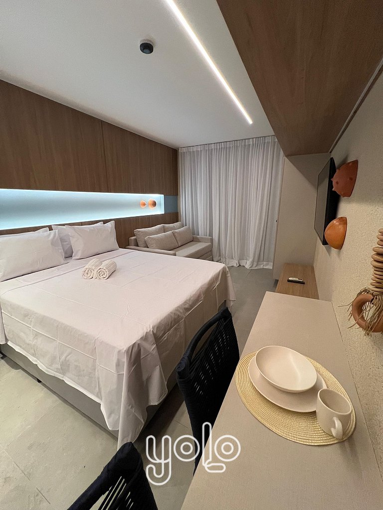 Studio com vista piscina no Beach Class Verano