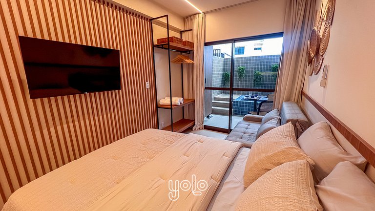 Flat com piscina privativa Carneiros #05