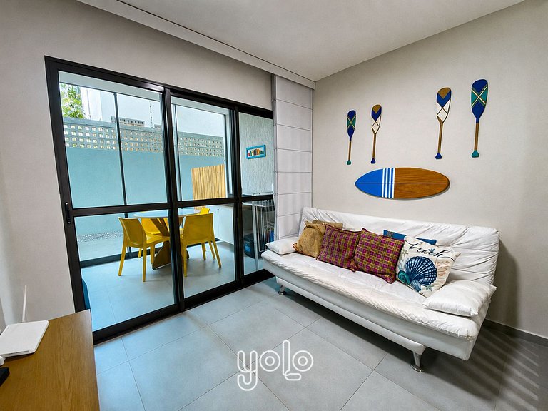 Flat 100m da Praia com Piscina no Rooftop #03