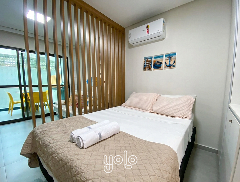 Flat 100m da Praia com Piscina no Rooftop #03