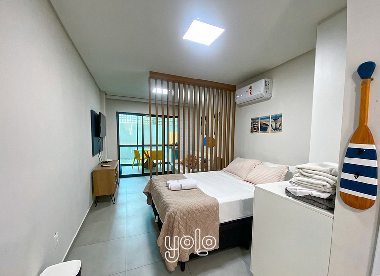 Flat 100m da Praia com Piscina no Rooftop #03