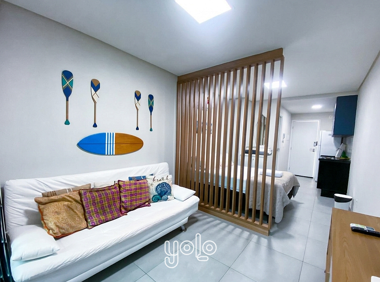 Flat 100m da Praia com Piscina no Rooftop #03