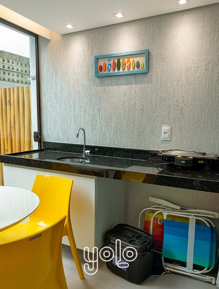 Flat 100m da Praia com Piscina no Rooftop #03
