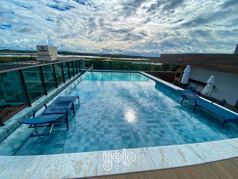 Flat 100m da Praia com Piscina no Rooftop #03