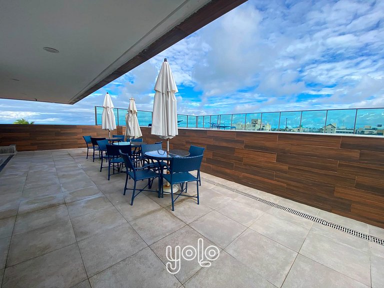 Flat 100m da Praia com Piscina no Rooftop #03